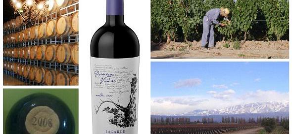 Lagarde Primeras Viñas Malbec 2008 de Bodega Lagarde. Se trata de un Varietal 100% Malbec lanzado el año pasado, que se elabora con uvas provenientes de viñedos plantados en 1906, en la finca que la bodega posee en Luján de Cuyo. 