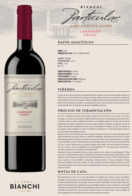 Bianchi Particular Cabernet Franc