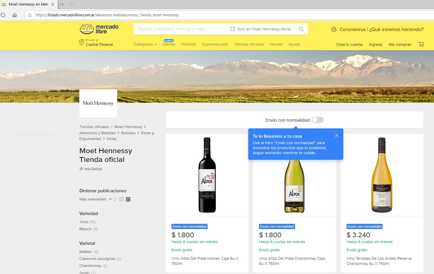 Moët Hennessy Argentina lanza su tienda oficial en Mercado Libre