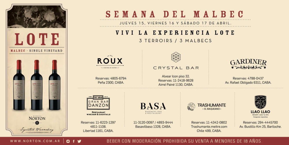 Bodega Norton celebra la Semana del Malbec disfrutando lo mejor de la Gastronomía Argentina