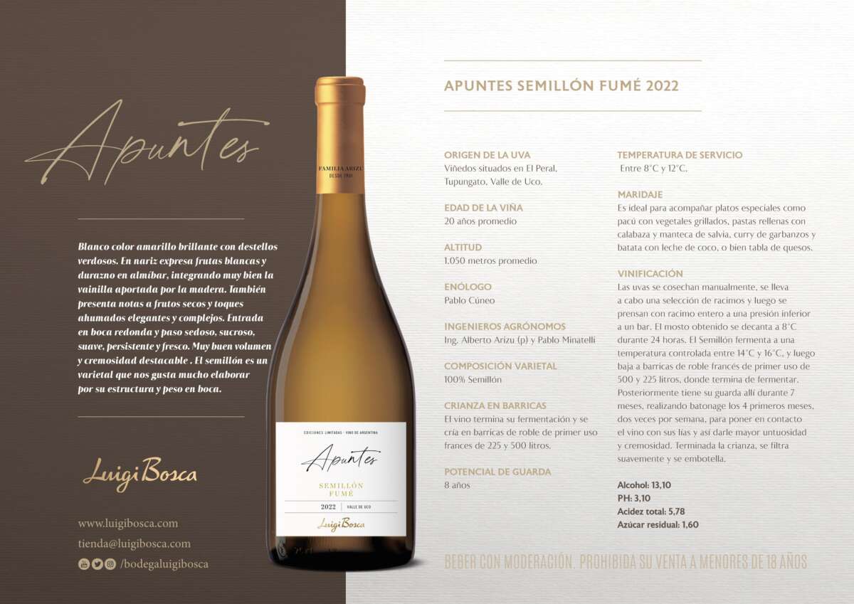 Ficha Técnica - Apuntes Semillón Fumé